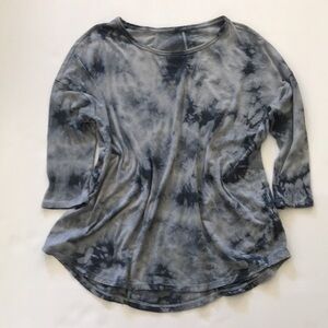 Calvin Klein Performance Denim Blue Tie Dye 3/4 Sleeve Tee Size Large